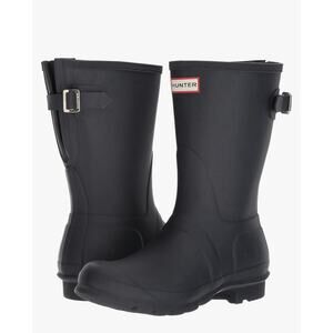 Hunter Original Back Adjustable Short Navy Blue Rain Boots Womens Size 10